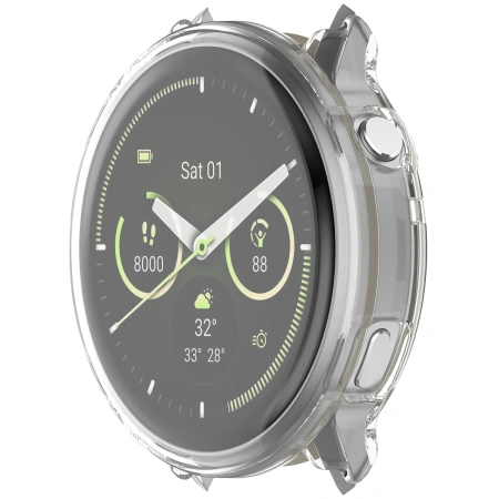 Etui z osłoną ekranu Bizon Case Watch Felipe do Garmin Venu 4 45 mm, przeźroczyste