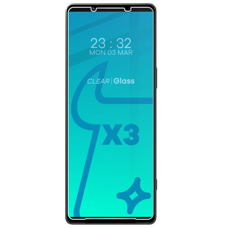 3x Szkło + szybka na aparat BIZON Clear 2 Pack do Xperia 1 V
