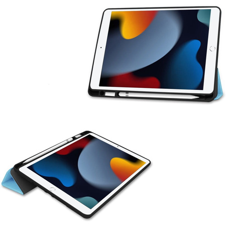Etui Bizon Case Tab Lizard do Apple iPad 9/8/7 10.2 2021/2020/2019, błękitne