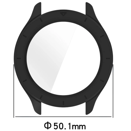 Etui ze szkłem do zegarka Bizon Case Watch Adamo do Xiaomi Watch S4, czarne