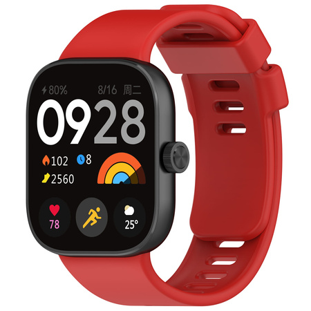 Pasek Bizon Strap Watch Silicone B do Xiaomi Redmi Watch 5/4 / Smart Band 9/8 Pro, czerwony