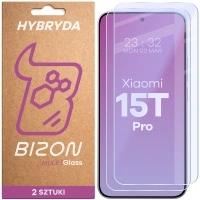 Elastyczne szkło hybrydowe Bizon Glass Mule Duo do Xiaomi 15T Pro, 2 sztuki