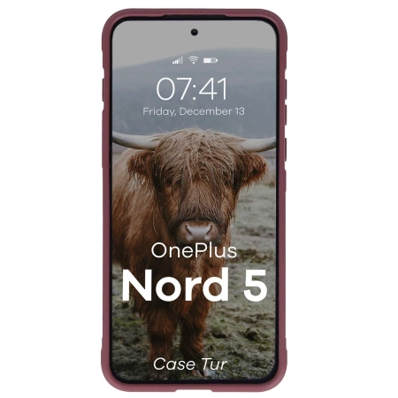 Pancerne etui Bizon Case Tur do OnePlus Nord 5, burgundowe