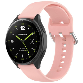 Pasek Bizon Strap Watch Silicone Pro do Xiaomi Watch 2, jasnoróżowy