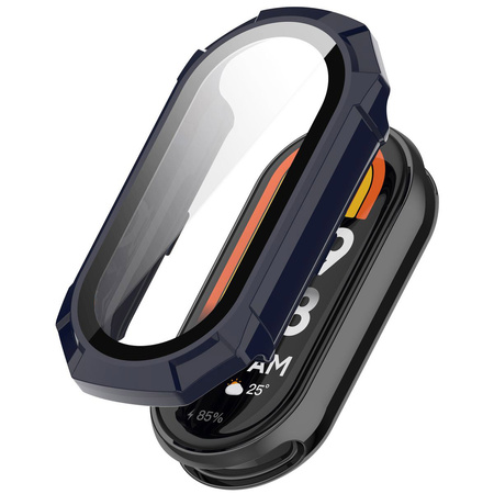 Etui ze szkłem do zegarka Bizon Case Watch Adamo do Xiaomi Smart Band 9, niebieskie