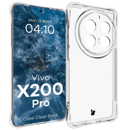 Elastyczne etui + 2x folia na ekran Bizon Case Clear Pack do Vivo X200 Pro