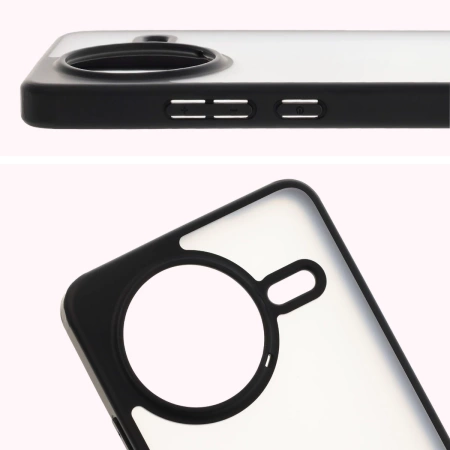 Etui Bizon Case Angelo do Xiaomi Poco F7 Pro, półprzezroczyste z czarną ramką