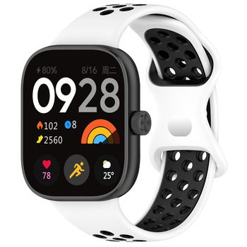 Pasek Bizon Strap Watch Octo do Redmi Watch 4 / Xiaomi Smart Band 9 Pro / 8 Pro, biało-czarny