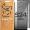 Prywatyzujące szkło hartowane Bizon Glass Edge Shadow do Samsung Galaxy S24 Ultra, przyciemniane z czarną ramką