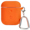 Etui Bizon Case Headphone Silicone do AirPods 1/2, marchewkowe