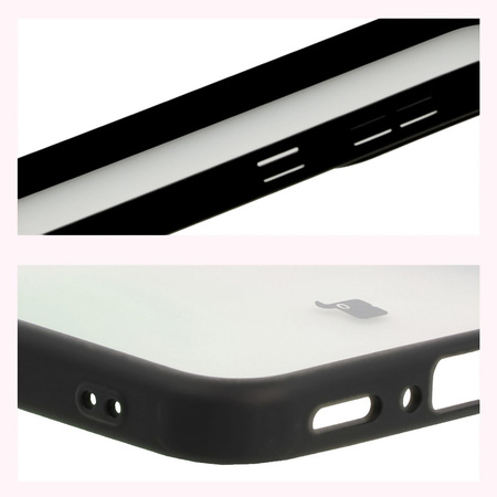 Etui Bizon Case Angelo do Galaxy A56 5G, półprzezroczyste z czarną ramką