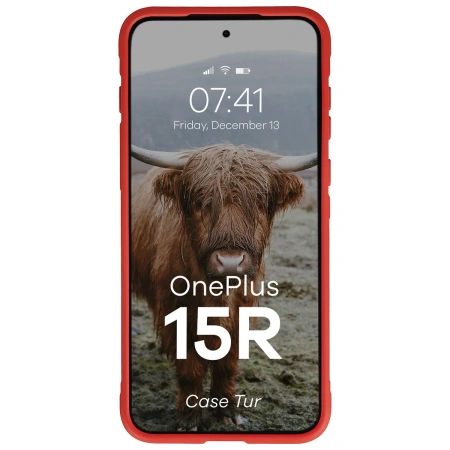 Pancerne etui Bizon Case Tur do OnePlus 15R, czerwone