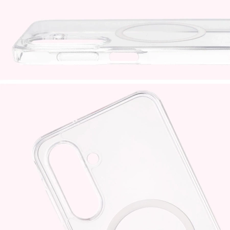 Etui z pierścieniem magnetycznym Bizon Case CrystalO do Galaxy A17 5G, przezroczyste
