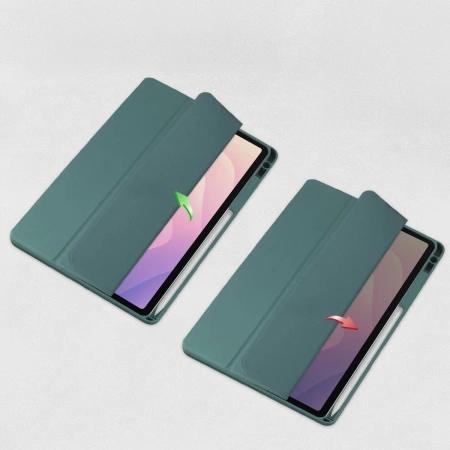 Etui z klapką Bizon Case Tab Clear Matt do Galaxy Tab S11, ciemnozielone