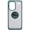 Etui z uchwytem na palec Bizon Case Hybrid Ring do Xiaomi Redmi Note 13 Pro+ 5G, przydymione z ciemnozieloną ramką