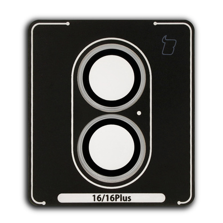 Szkło na aparat z aplikatorem Bizon Glass Snap Lens do iPhone 16/16 Plus, 1 zestaw, srebrna ramka