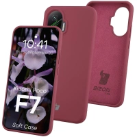 Silikonowe etui Bizon Soft Case do Xiaomi POCO F7, ciemnofioletowe