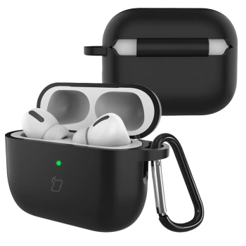 Silikonowe etui z karabińczykiem Bizon Case Headphone Silicone do AirPods 4, jasnozielone