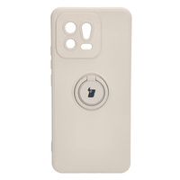 Etui Bizon Case Silicone Ring Sq do Xiaomi 13, beżowe