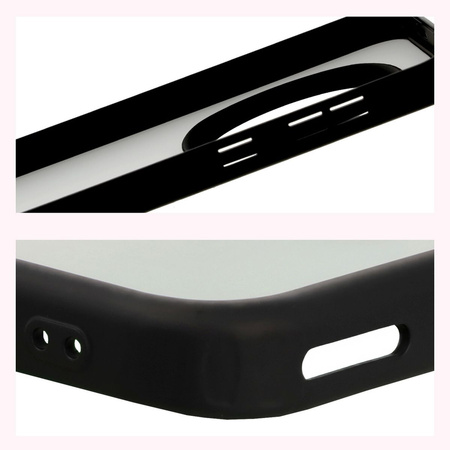 Etui Bizon Case Angelo do Honor Magic7 Pro, półprzezroczyste z czarną ramką