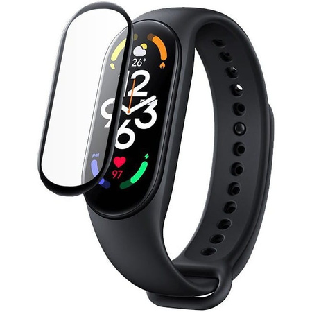 Szkło hybrydowe Bizon Glass Edge do Xiaomi Mi Smart Band 7, czarne