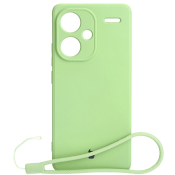 Etui Bizon Case Silicone Sq do Xiaomi Redmi Note 13 Pro+ 5G, jasnozielone