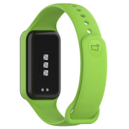 Etui z paskiem Bizon Strap + Case Watch Dots do Xiaomi Redmi Smart Band 2 / Xiaomi Mi Band 8 Active, jasnozielone