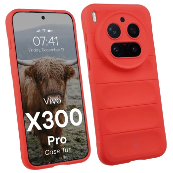 Pancerne etui Bizon Case Tur do Vivo X300 Pro, czerwone
