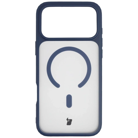 Etui z pierścieniem magnetycznym Bizon Case MatteO do iPhone 17 Pro Max, przydymione-granatowe