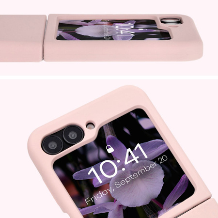 Silikonowe etui Bizon Soft Case do Galaxy Z Flip7 FE / Z Flip6, jasnoróżowe