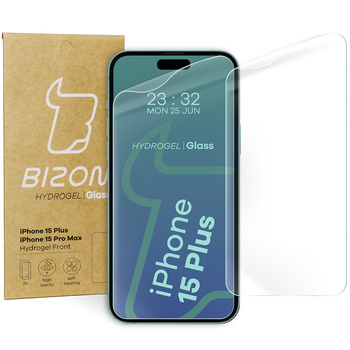 Folia hydrożelowa na ekran Bizon Glass Hydrogel Front do iPhone 15 Plus / 15 Pro Max, 2 sztuki