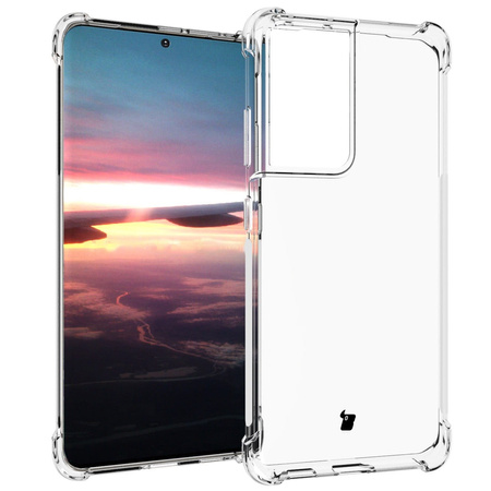 Etui + 2x folia + obiektyw Bizon Case Clear Pack do Galaxy S21 Ultra, przezroczyste