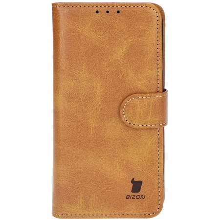 Etui z klapką Bizon Case Pocket do iPhone 16, brązowe