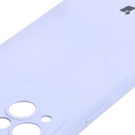 Etui silikonowe z pierścieniem magnetycznym Bizon Case Silicone Magnetic do iPhone 14, jasnofioletowe