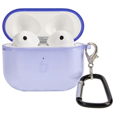 Etui Bizon Case Headphone Clear do Airpods 3, przezroczysto-fioletowe