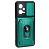 Etui Bizon Case Camshield Card Slot Ring do Xiaomi POCO X5, zielone