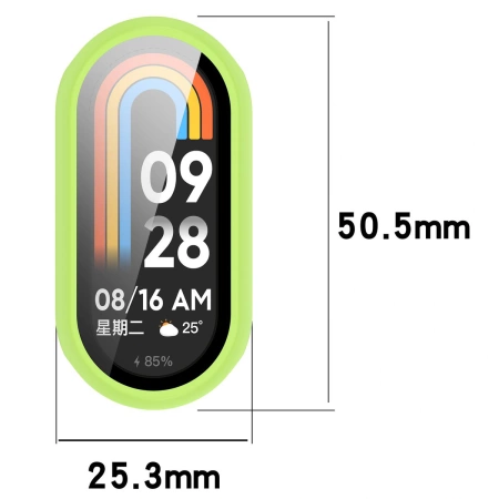 Etui ze szkłem do zegarka Bizon Case Watch Adamo do Xiaomi Smart Band 10, jasnozielone