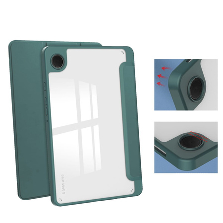 Etui Bizon Case Tab Clear Matt do Samsung Galaxy Tab A9, ciemnozielone