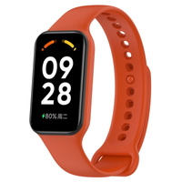Etui z paskiem Bizon Strap + Case Watch Dots do Xiaomi Redmi Smart Band 2 / Xiaomi Mi Band 8 Active, pomarańczowe