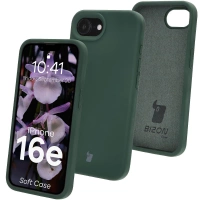 Silikonowe etui Bizon Soft Case do iPhone 16e, ciemnozielone