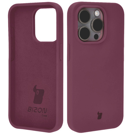 Etui silikonowe do iPhone 15 Pro Bizon Soft Case, ciemnofioletowe