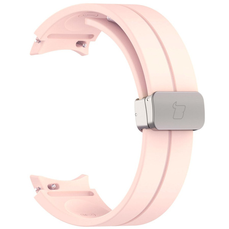 Silikonowy pasek Bizon Strap Watch Silicone L do Galaxy Watch FE/7/6/6 Classic/5/5 Pro/4/4 Classic, jasnoróżowy