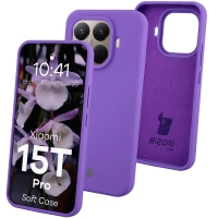Silikonowe etui Bizon Soft Case do Xiaomi 15T Pro, fioletowe