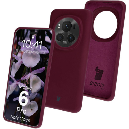 Silikonowe etui Bizon Soft Case do Honor Magic6 Pro, ciemnofioletowe