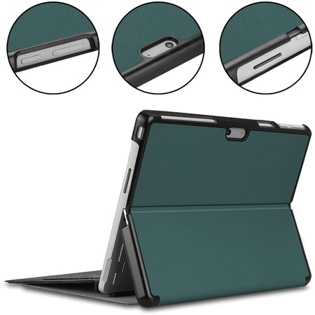Etui Bizon Case Tab Croc do Microsoft Surface Pro 11 / 10 / 9, ciemnozielone
