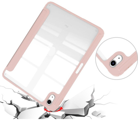 Etui Bizon Case Tab Clear Matt do Apple iPad 10 10.9 2022, różowozłote