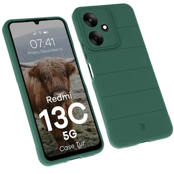Pancerne etui Bizon Case Tur do Xiaomi Redmi 13C 5G, ciemnozielone