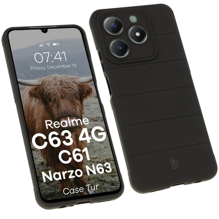 Pancerne etui Bizon Case Tur do Realme C63 4G/C61/Narzo N63, czarne