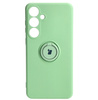 Etui Bizon Case Silicone Ring Sq do Galaxy S24 Plus, jasnozielone