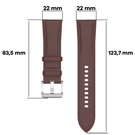 Pasek Bizon Strap Watch Casual 22 mm do smartwatcha, ciemnobrązowy